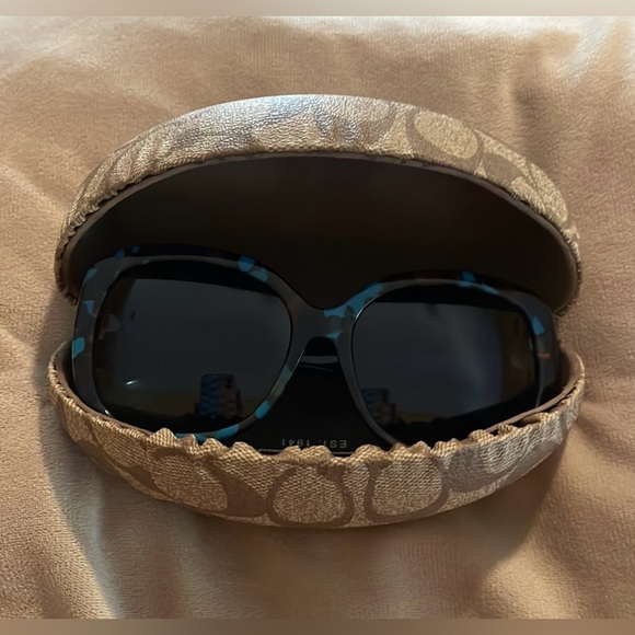 Coach 2x Posh Party Host Pick EUC Sunglasses Teal Confetti HC8159F - Picture 7 of 13